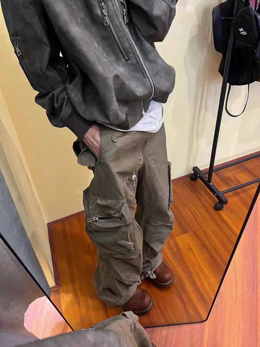 Japanese Brand × Vintage Street Multi-Pocket Zip Work Pleated Casual Pants Size US 34 / EU 50 - 3 Thumbnail