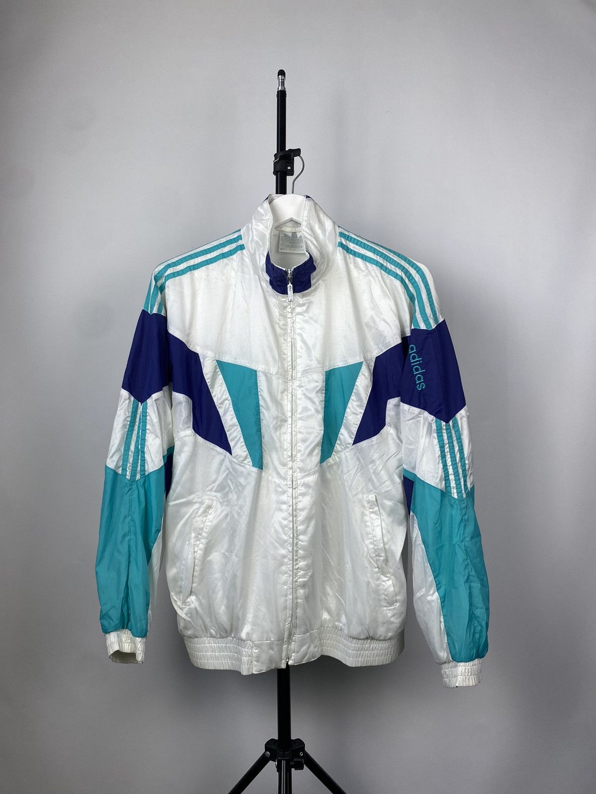 Adidas × Vintage Vintage Adidas Nylon Track Full Zip Y2K Jacket Size US M / EU 48-50 / 2 - 1 Thumbnail