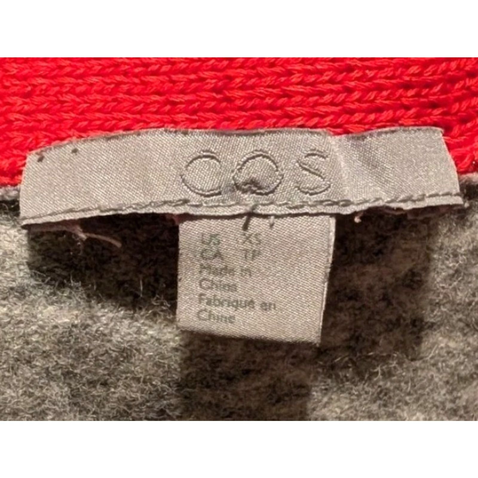Cos COS Colorblock Wool Blend Cardigan Sweater Gray Women's XS Relaxed Fit Size XS / US 0-2 / IT 36-38 - 6 Thumbnail