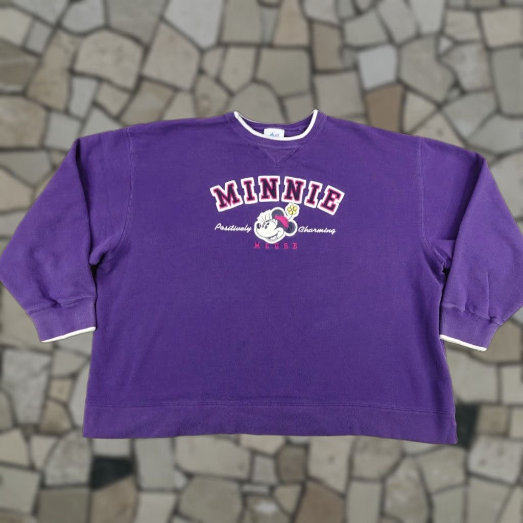 Disney VINTAGE Disney Sweatshirt Womens 2XL Purple Minnie Mouse Crewneck Pullover 90s Cartoon Logo Sweatshirt Womens 2XL Size XXL / US 16-18 / IT 52-54 - 1 Thumbnail