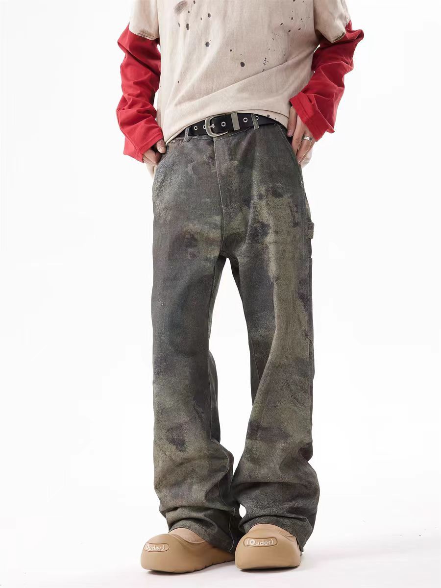 Designer × Japanese Brand × Vintage Vintage street washed and distressed camouflage jeans Size US 28 / EU 44 - 1 Thumbnail