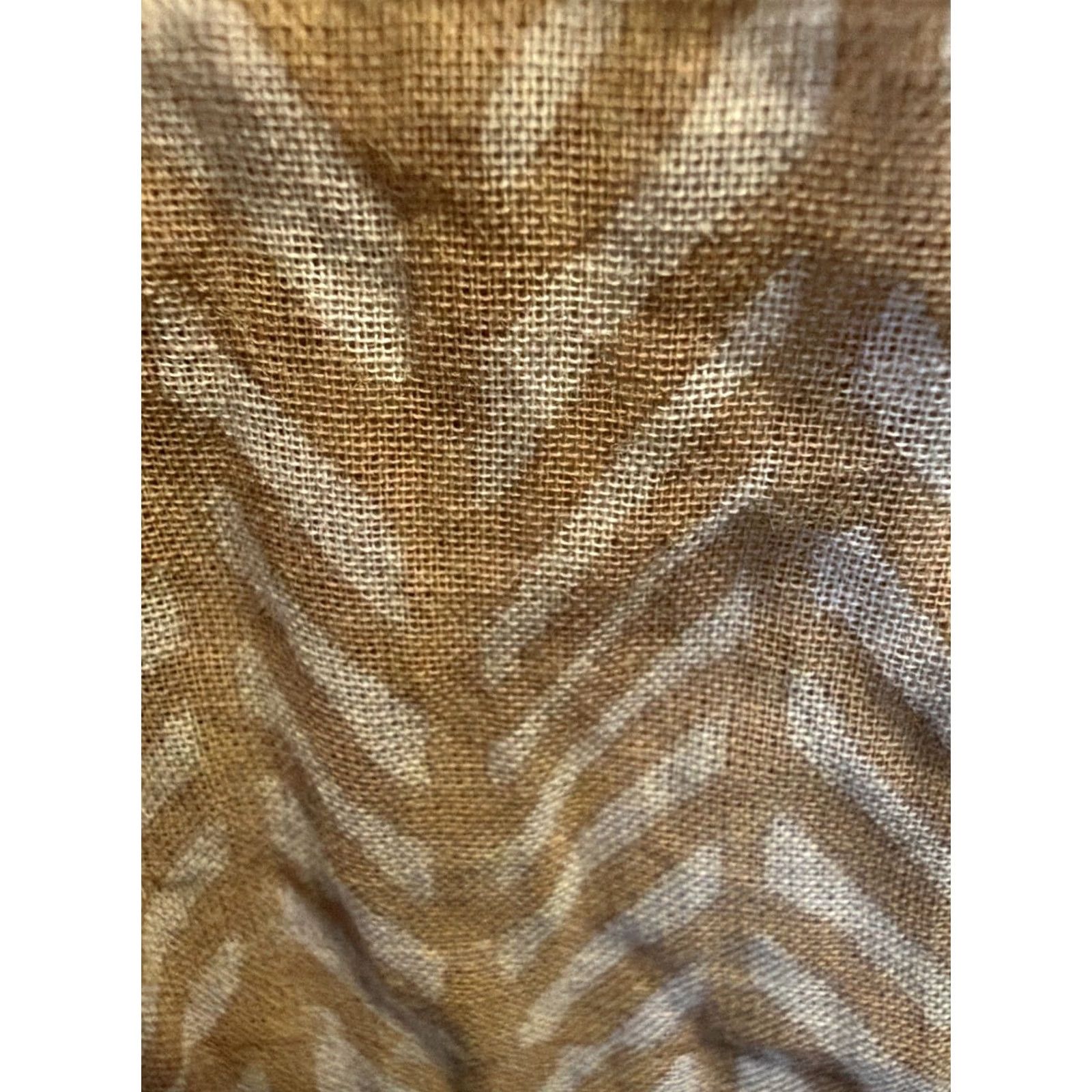 Halo Halo And Swan 100% Organic Yellow Cotton Hand Block Printed Shawl/Wrap Rectangle Scarf Womens 80” 22” Hand Wash Only Size ONE SIZE - 3 Thumbnail