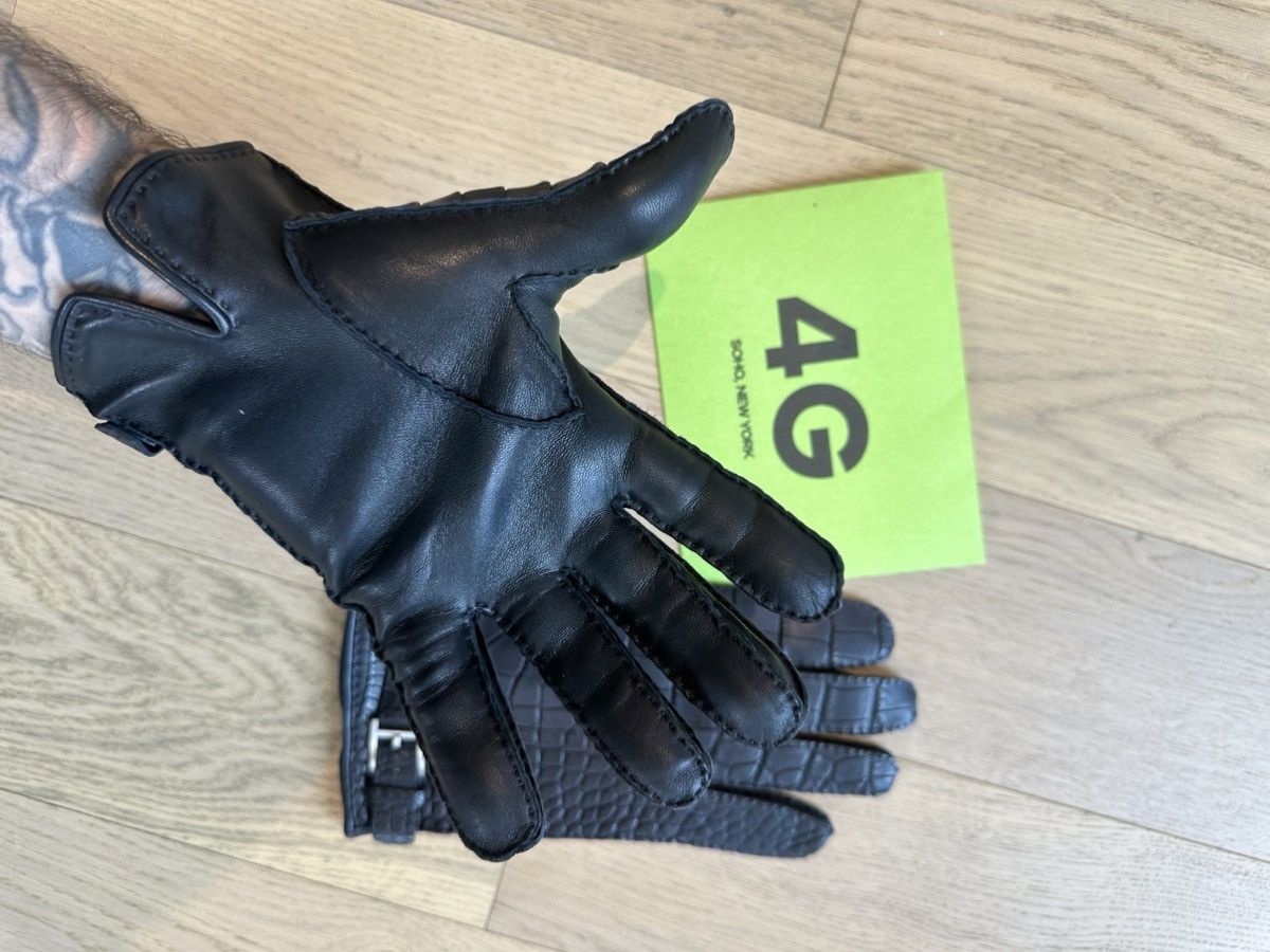 Hermes HERMES CROC ALLIGATOR BLACK XL GLOVES NEW Size ONE SIZE - 12 Thumbnail