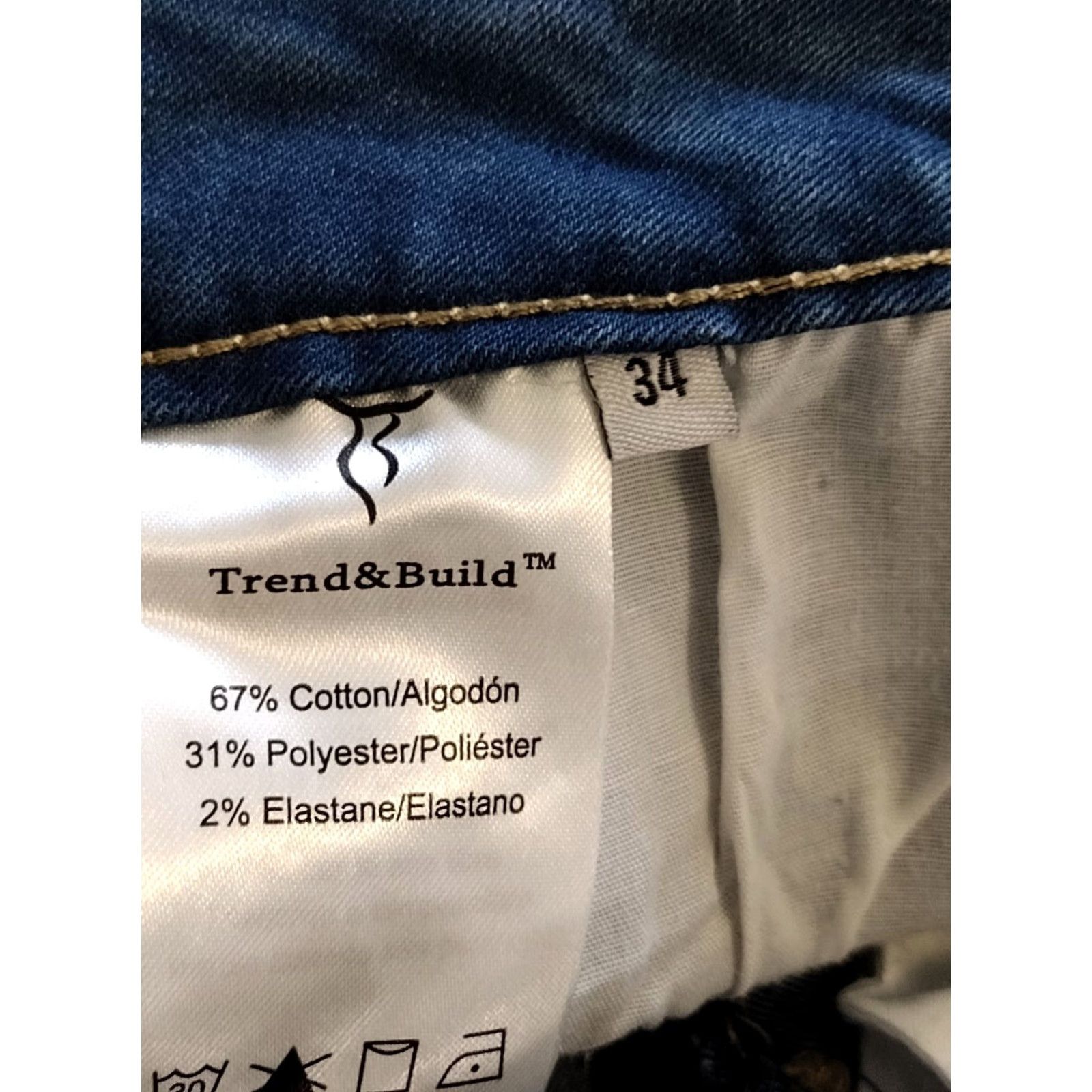 Vintage Trend & Build Women's Skinny Jeans Size 34 Denim Blue 5-Pocket High Rise Distressed Regular Size 24" / US 00 / IT 34 - 6 Thumbnail