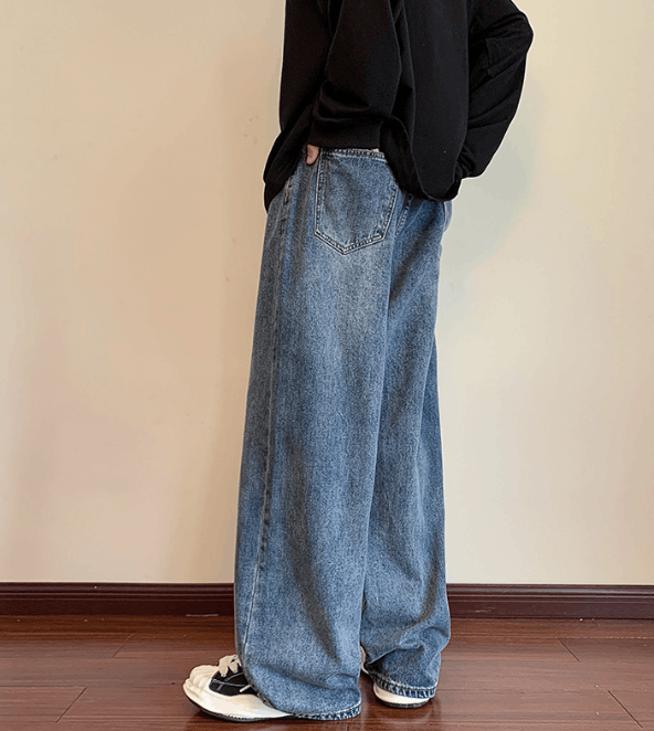 Japanese Brand Men's retro belt jeans high street loose straight y2k Size US 32 / EU 48 - 4 Thumbnail