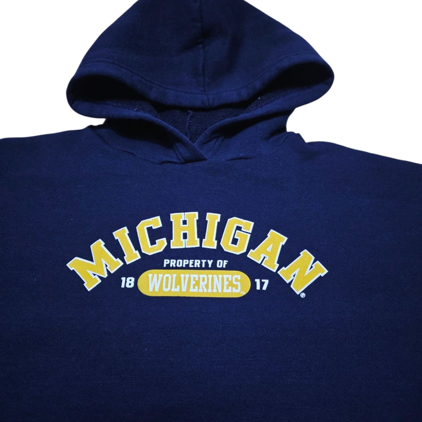 Russell Athletic Michigan Wolverines Hoodie Women Russell Athletic Blue XL Kangaroo Pocket Fleece Pullover Graphic Print Hooded Outdoor Sports User: All Seasons Size XL / US 12-14 / IT 48-50 - 2 Thumbnail