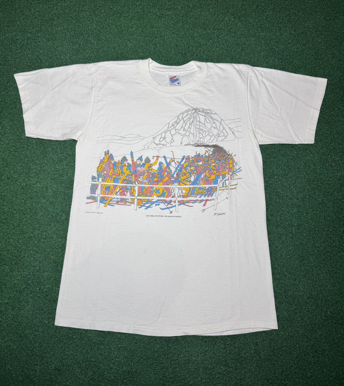 Vintage Vintage Ski Thrill Of Victory 80s Winter Olympics T Shirt Size US M / EU 48-50 / 2 - 1 Thumbnail