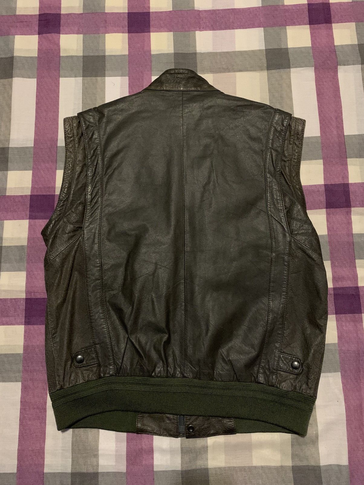 Other Vintage YKK Cowhide Leather Vest - New Fast Size US L / EU 52-54 / 3 - 11 Thumbnail