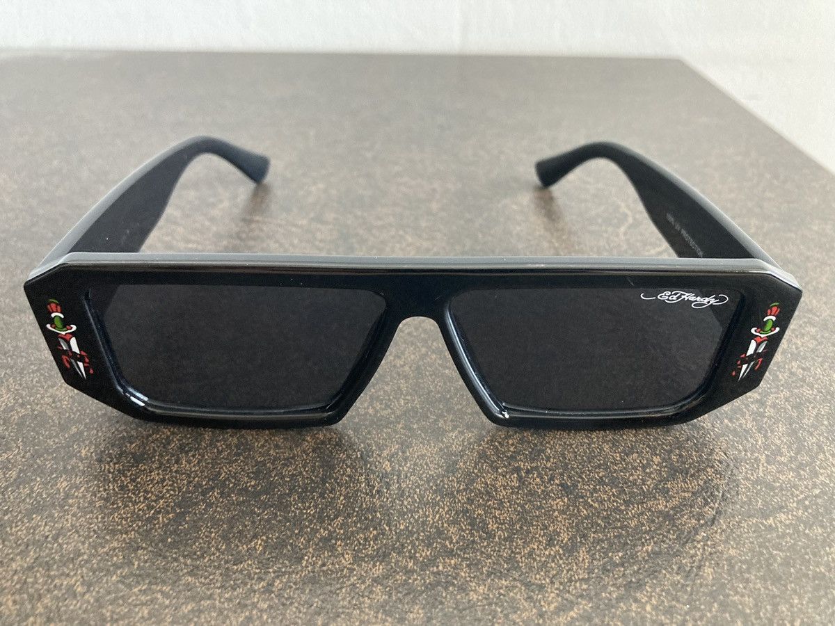 Ed Hardy ED HARDY RECTANGULAR SUNGLASSES LOUD TIGER DAGGERS TATTOO Size ONE SIZE - 8 Thumbnail