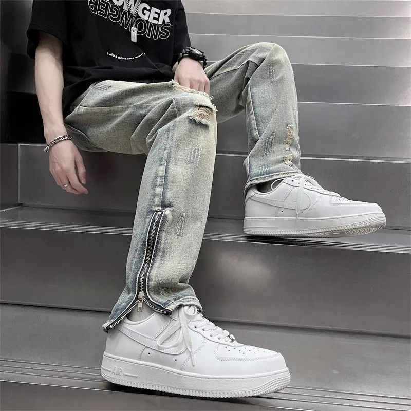 Japanese Brand × Jean Retro loose straight zipper jeans Size US 30 / EU 46 - 4 Thumbnail