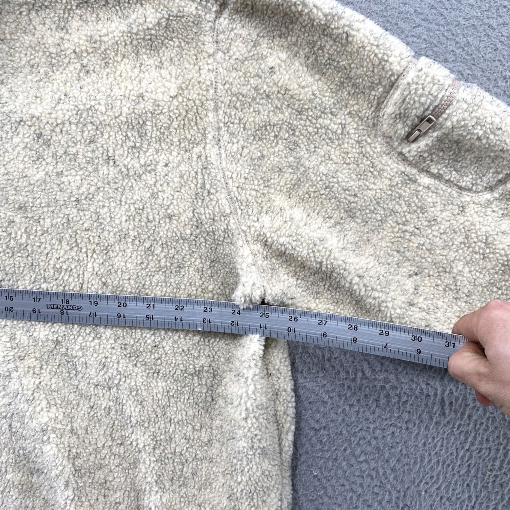Cherokee Cherokee Sherpa 1/4 Zip Long Sleeve Jacket Pockets Polyester & Acrylic Size L Ivory Mens Vintage Size US L / EU 52-54 / 3 - 5 Thumbnail
