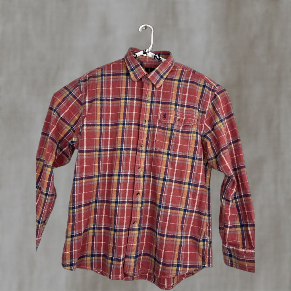 Vintage Browning Button-Up Plaid Flannel Shirt Womens 2XL Pink Blue Casual Size XXL / US 16-18 / IT 52-54 - 1 Thumbnail
