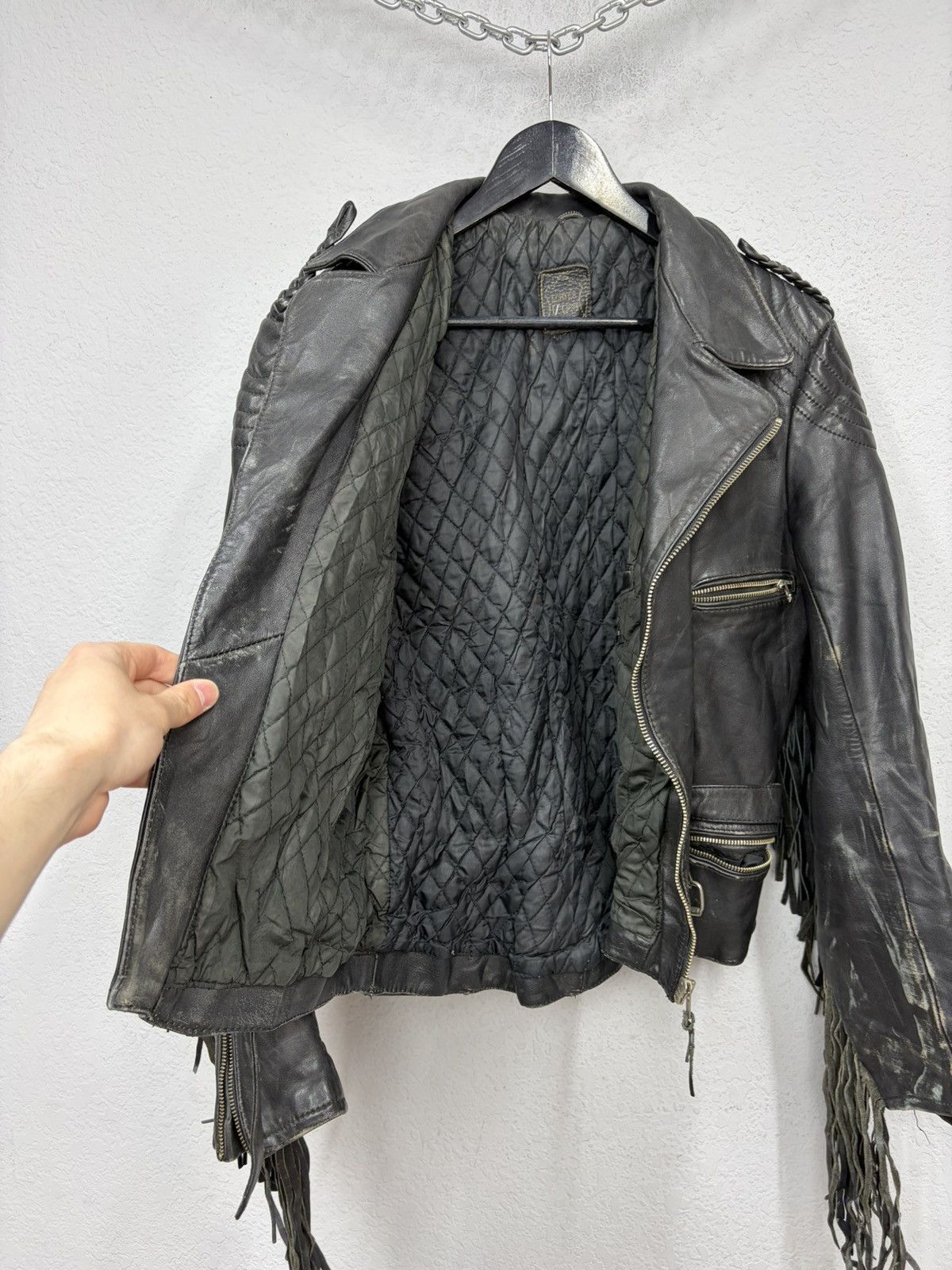 Hedi Slimane VTG Distressed Black Leather Biker Jacket Rick Owens Vibe Size US S / EU 44-46 / 1 - 22 Thumbnail