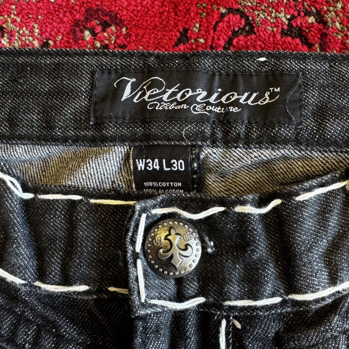 Other Victorious Y2K Jeans W Embroidered Flap Pockets Size US 34 / EU 50 - 11 Thumbnail