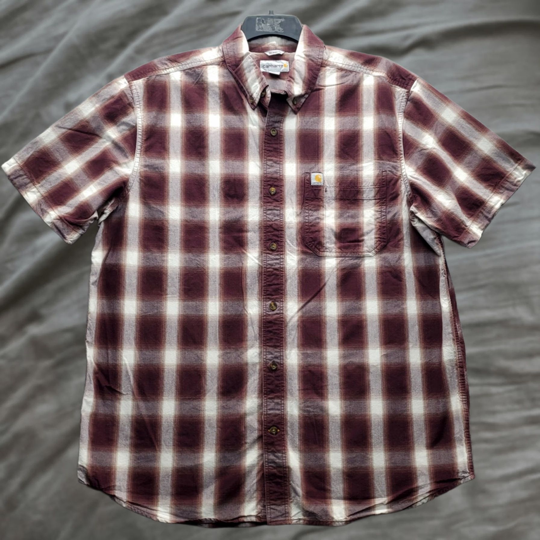 Carhartt Carhartt Workwear Shirt Mens XL Multicolor Plaid Button-Down Short Sleeve Relaxed Fit Chest Pocket Size US XL / EU 56 / 4 - 1 Thumbnail