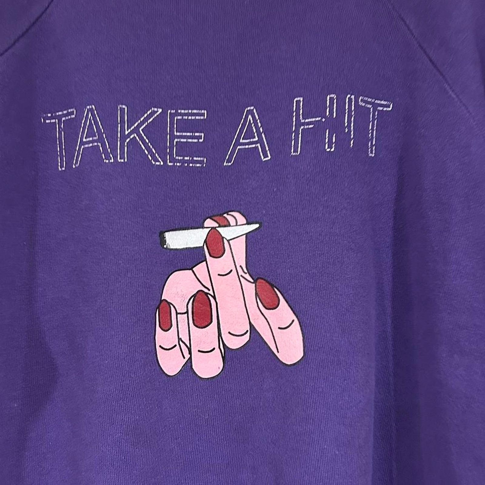 Hanes Vintage Take A Hit Joint Crewneck Sweatshirt Size L / US 10 / IT 46 - 2 Thumbnail