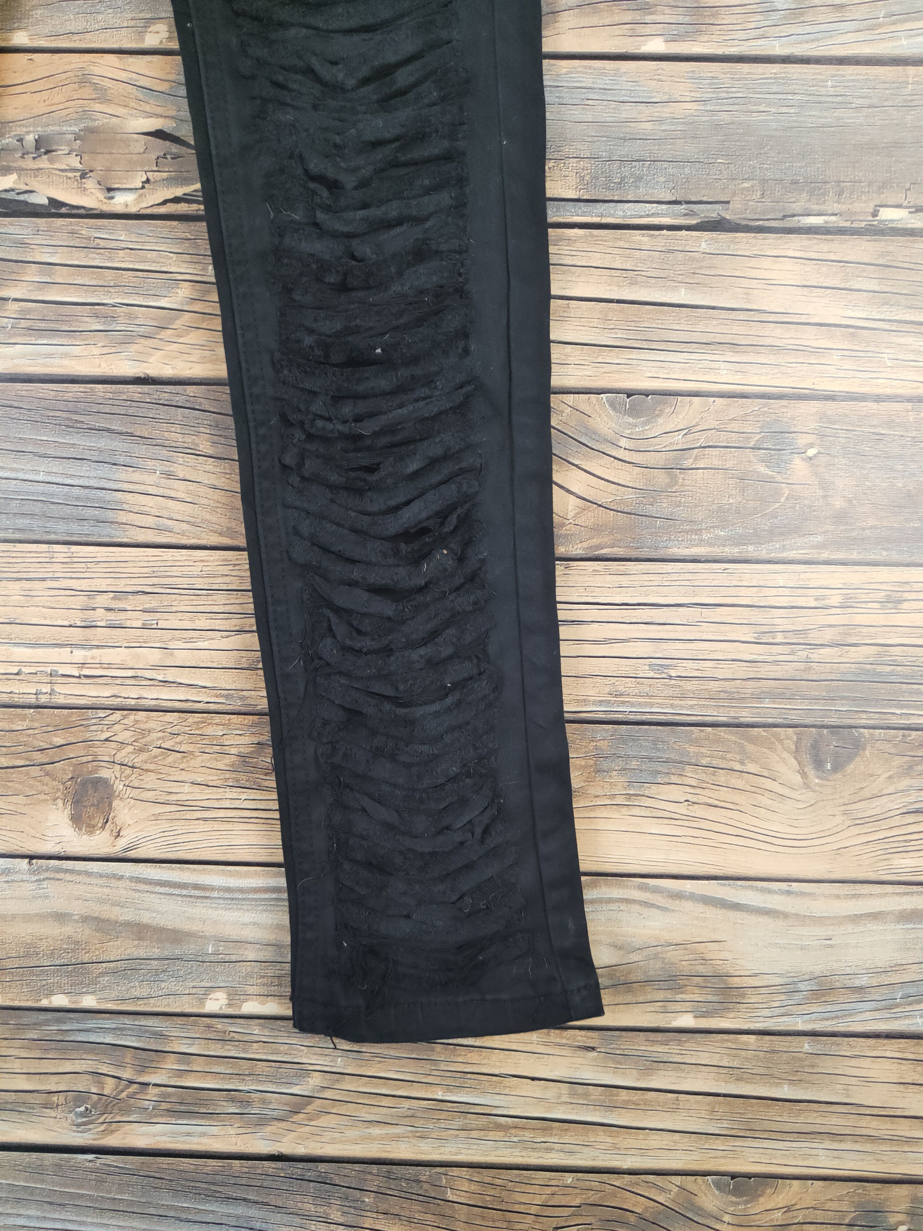 Japanese Brand × Vintage DL Japan distressed super black Ripped Casual Pants #560 Size 29" - 6 Thumbnail