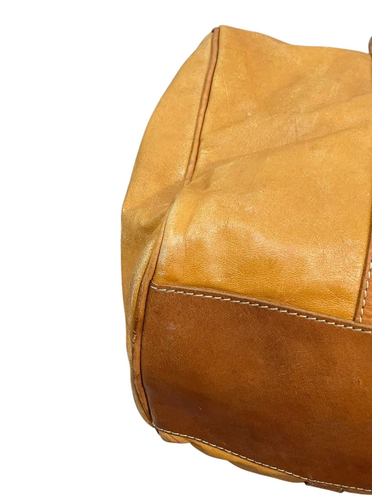 Genuine Leather Full Leather Patina Vtg Cream Kyoto Mini Boston Bag 1🟩9 Size ONE SIZE - 13 Thumbnail