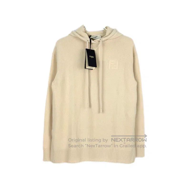 Fendi Fendi Double F Drawstring Hooded Cashmere Sweater, Off-Whi Size XS / US 0-2 / IT 36-38 - 1 Thumbnail