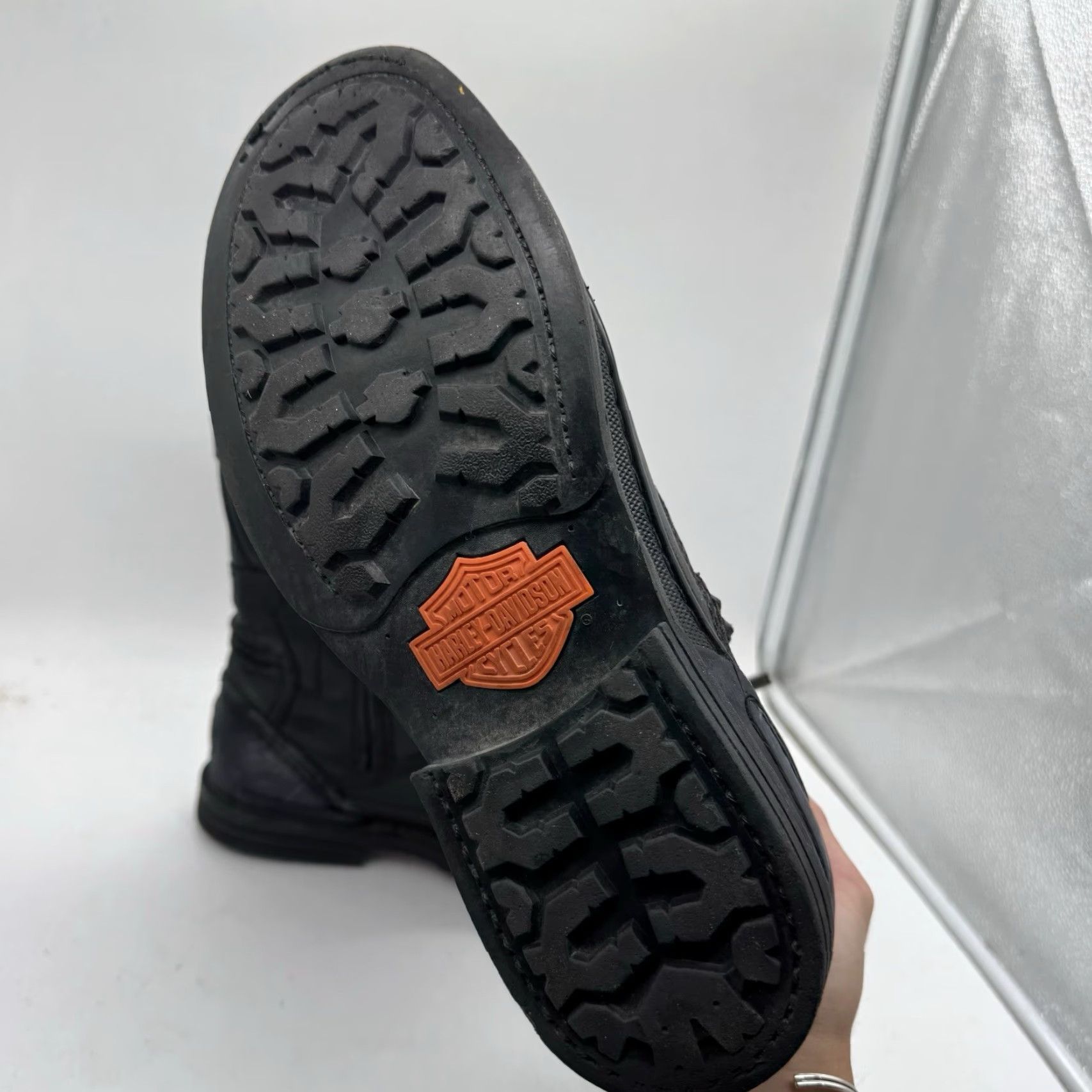 Vintage Harley-Davidson Boots Mens 8.5 Biker Leather Soft Toe Zip Calf Leather Black USA 80s Motorcycle Mens Boots
