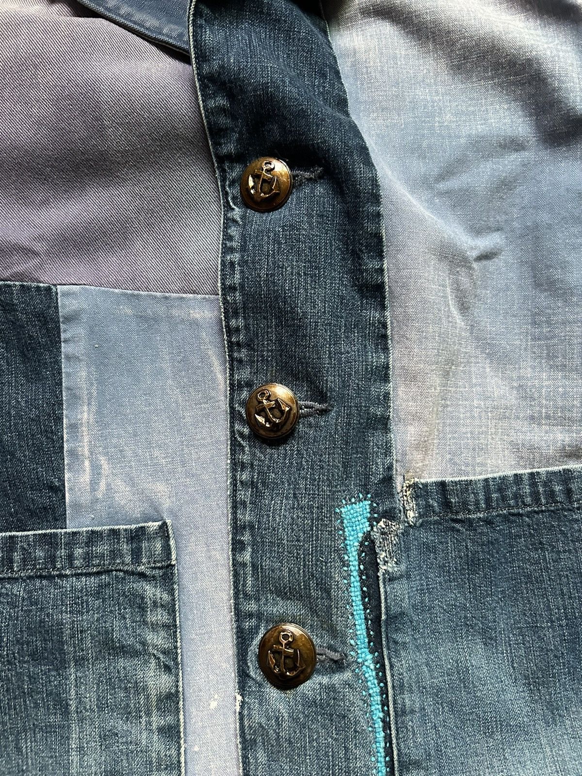 Kapital Kapital Boro Damaged Patchwork Repaired Denim Jacket Size US M / EU 48-50 / 2 - 10 Thumbnail