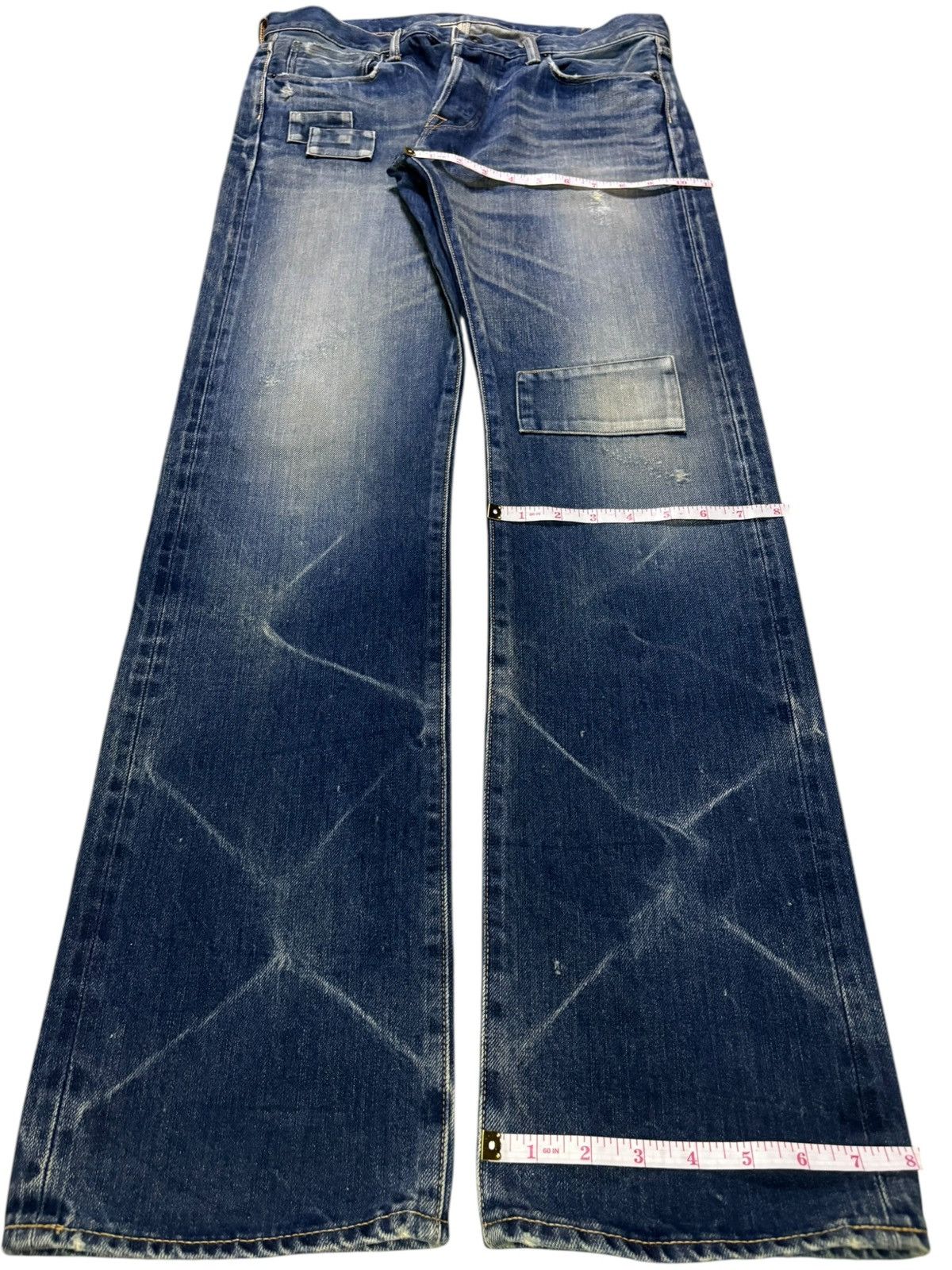 KURO Vintage Kuro Selvedge Thunder Wash Patched Loose Jeans Size US 32 / EU 48 - 13 Thumbnail