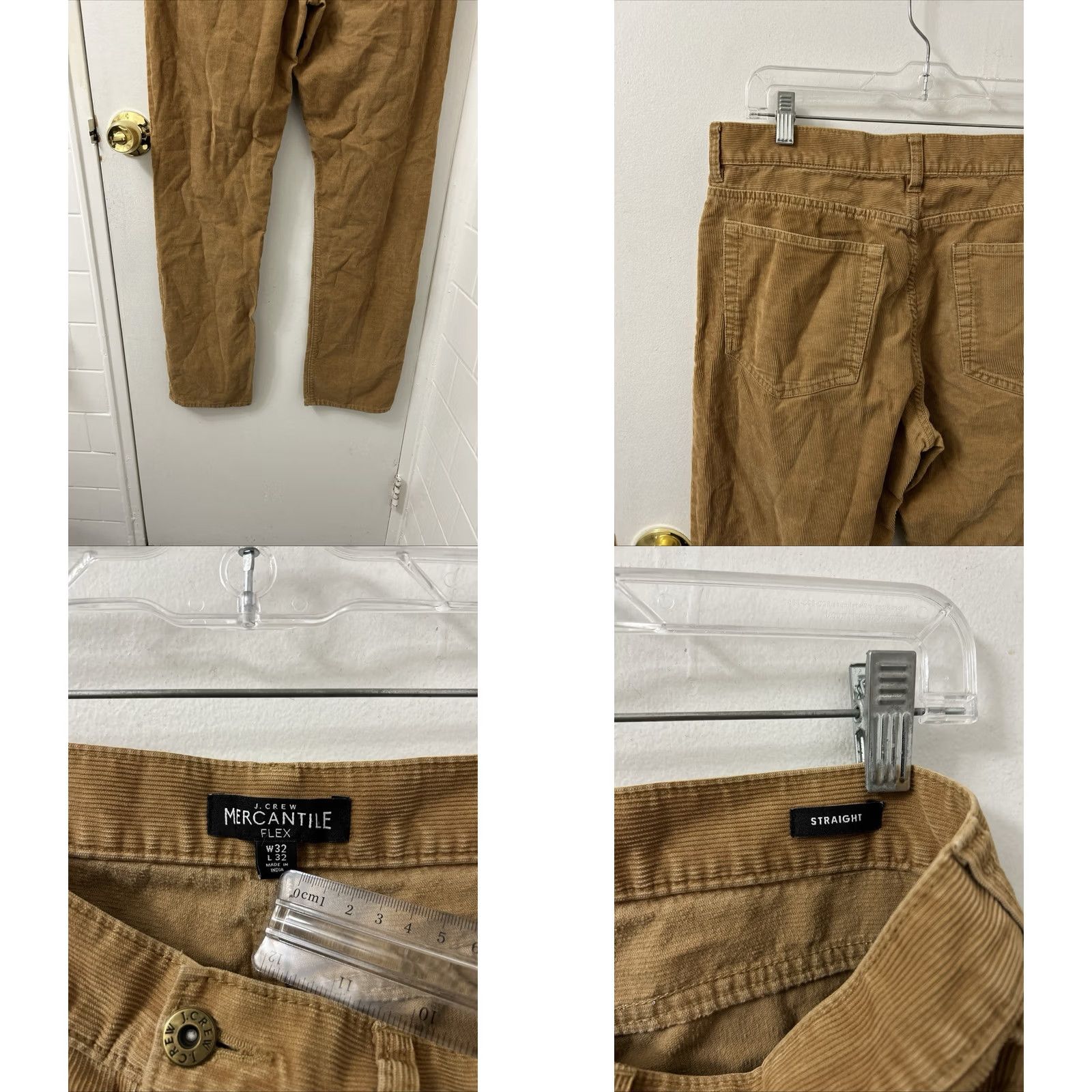 Vintage VINTAGE? No. J Crew Mercantile Flex Corduroy Pants Mens 32x30 Tan Straight Leg Trousers Size US 32 / EU 48 - 8 Thumbnail