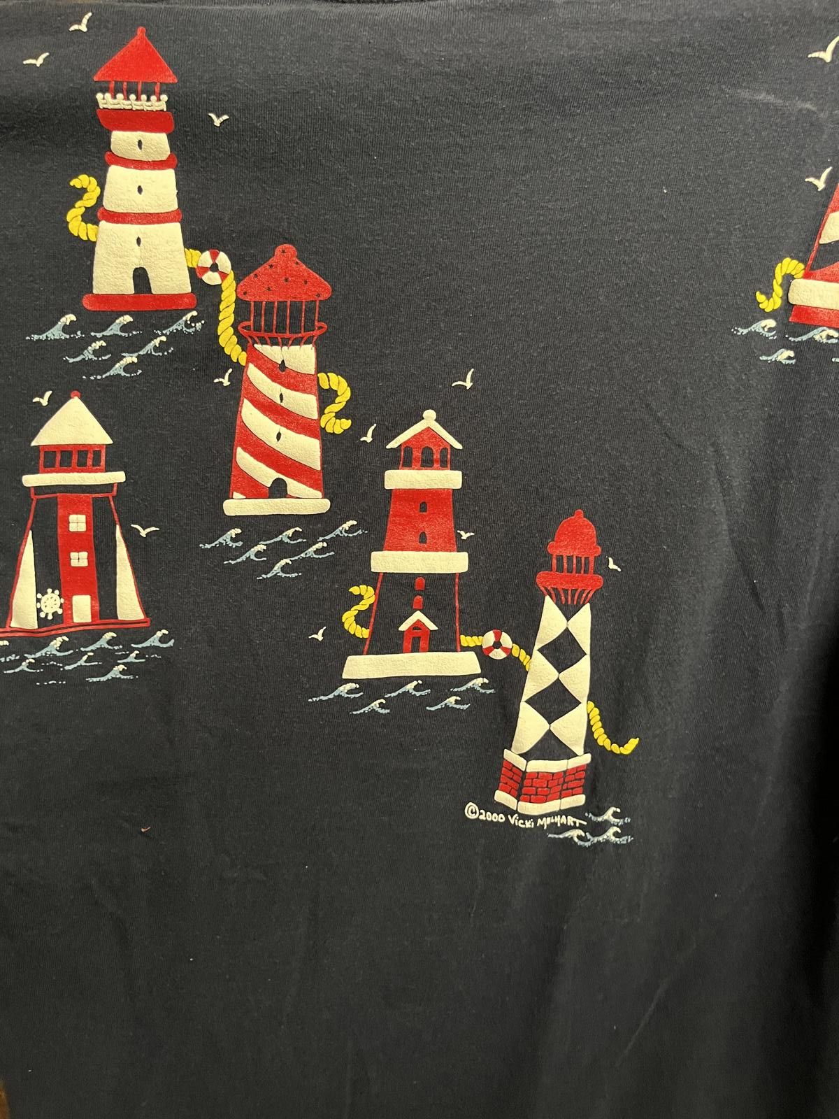 Alfred Dunhill VTG Lighouse T-shirt - 2000 Scattered Lighthouses Tee -M Size US M / EU 48-50 / 2 - 5 Thumbnail