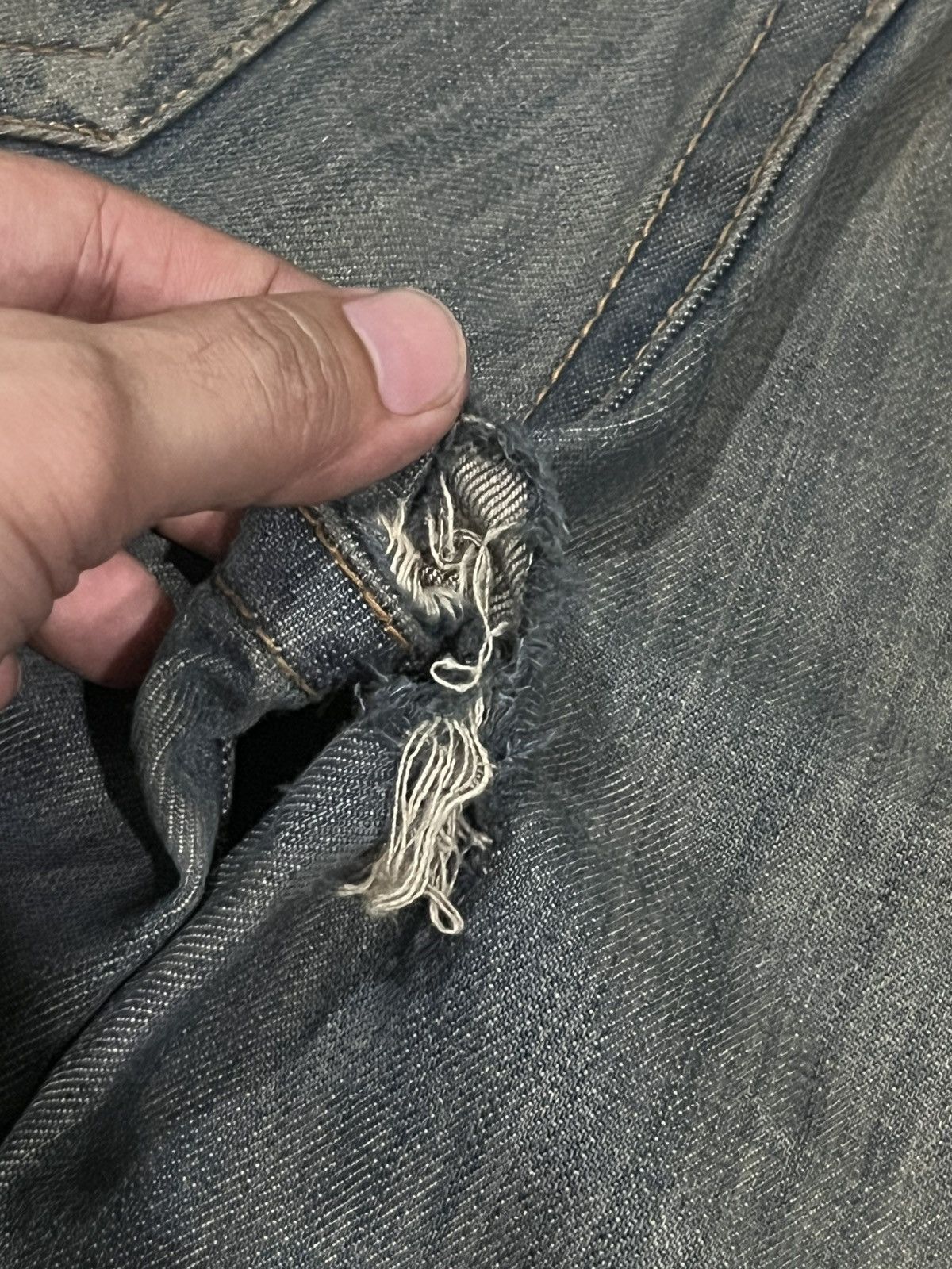 If Six Was Nine × Japanese Brand × Le Grande Bleu (L.G.B.) Japan Tough Jeans Smith Military Double Knee Distressed Jean Size US 32 / EU 48 - 11 Thumbnail
