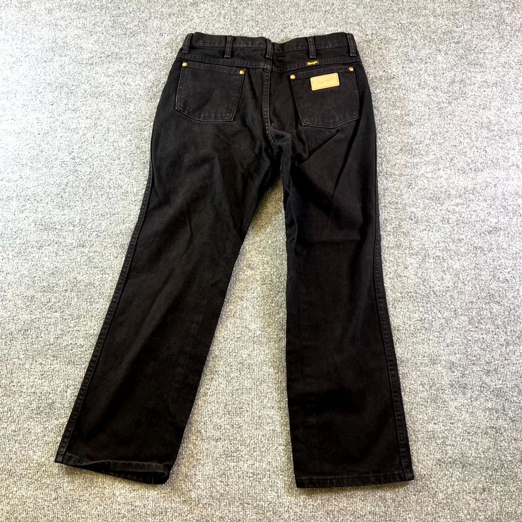 Wrangler Wrangler Cowboy Bootcut Jeans Mens 34x30 Black Denim 100% Cotton Slim Fit Jeans Size US 34 / EU 50 - 2 Thumbnail
