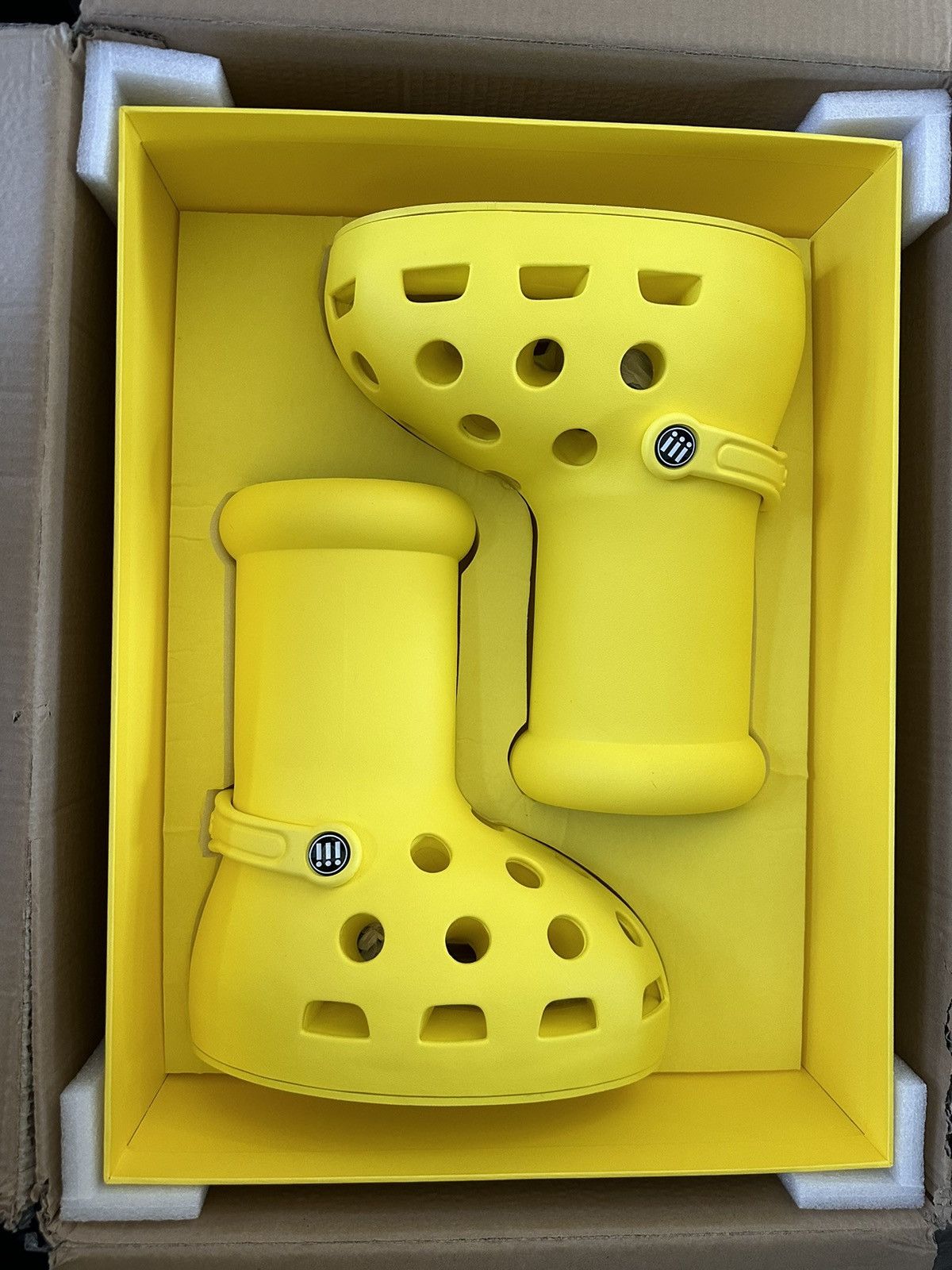 Crocs × MSCHF Big Yellow Boots | Grailed