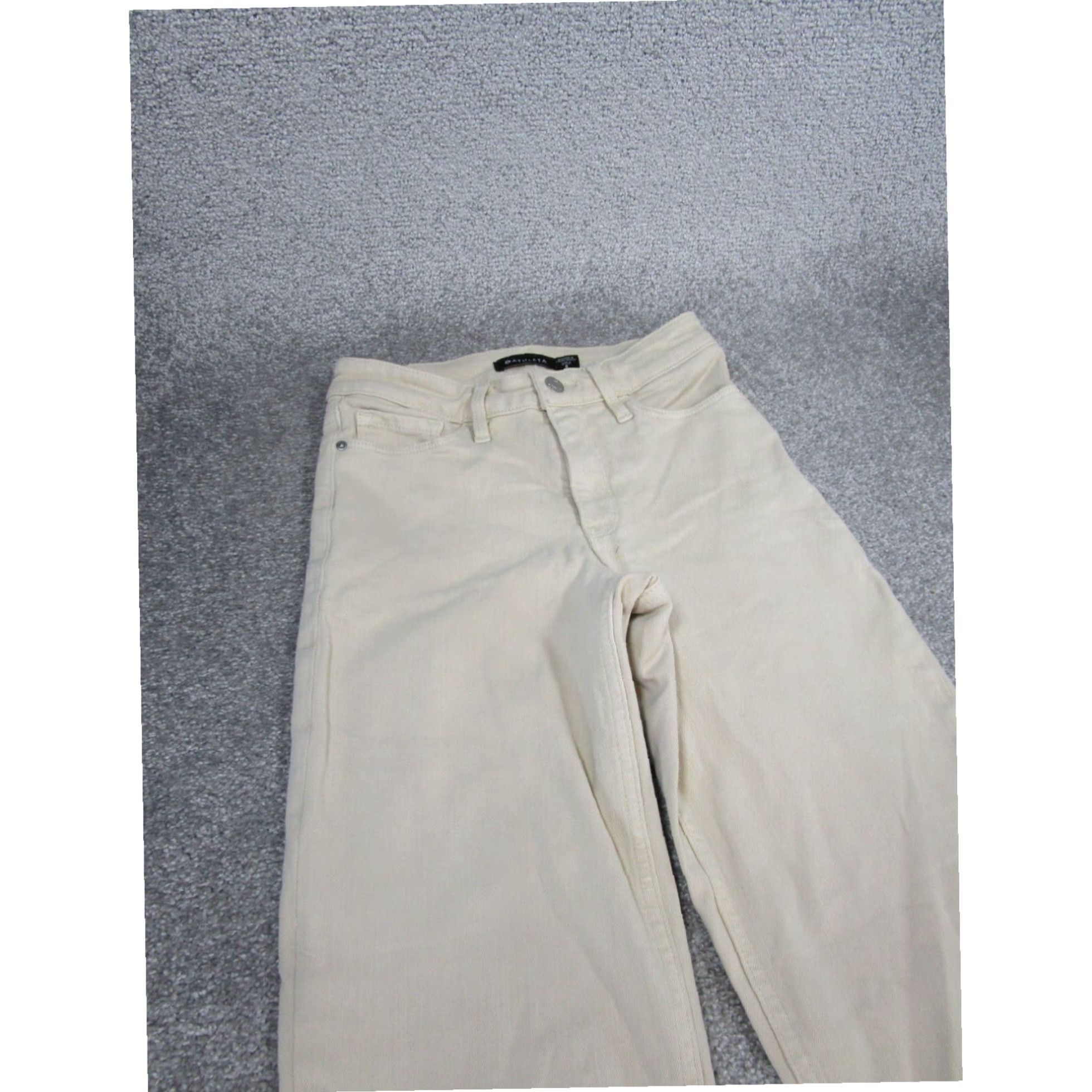 Athleta Womens Athleta Flex Jeans 2 Straight Crop Beige Denim Stains Size 26" / US 2 / IT 38 - 2 Thumbnail