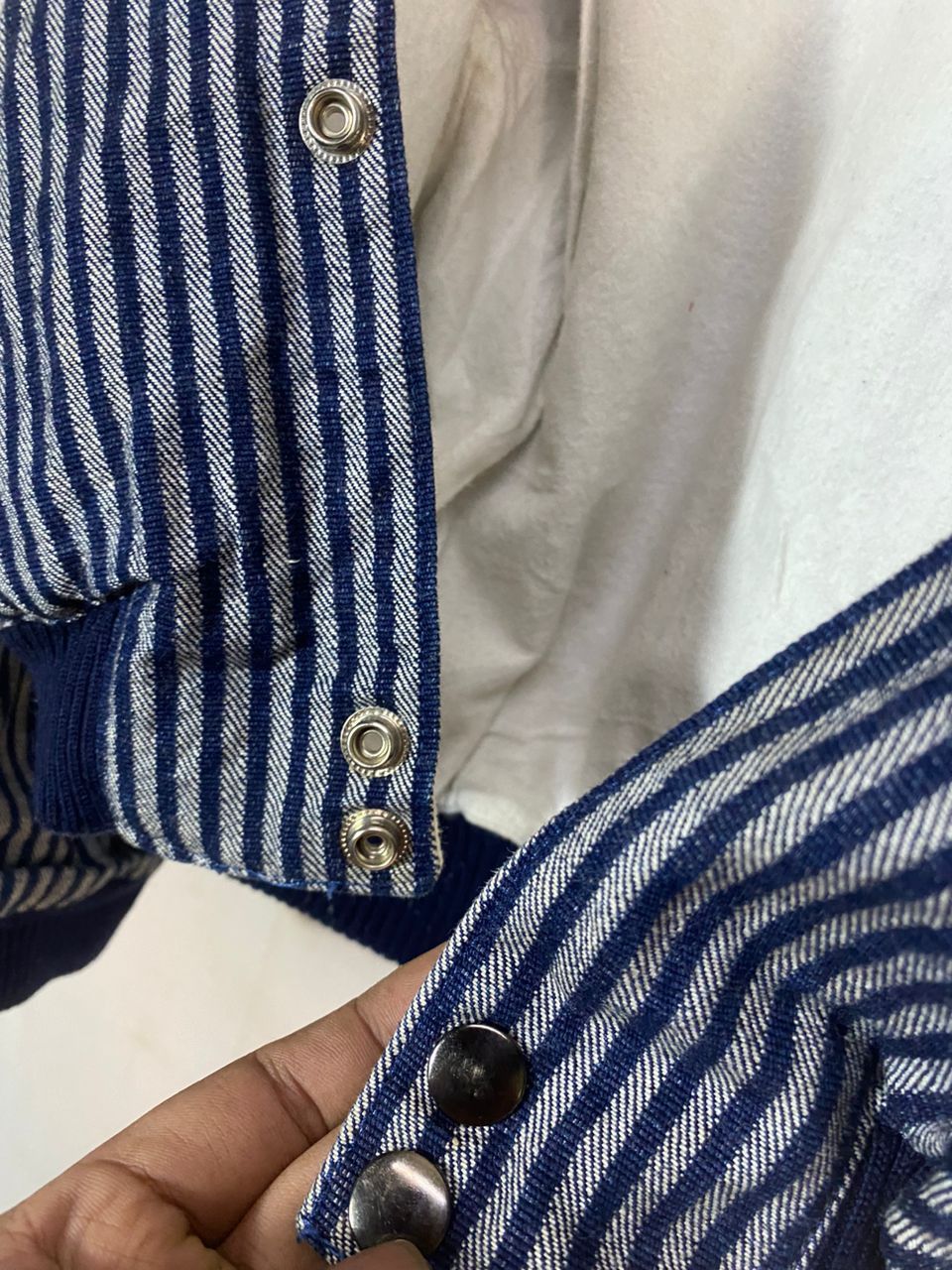 Japanese Brand × Vintage Vintage pineapple county stripe denim snap button jacket Size US M / EU 48-50 / 2 - 8 Thumbnail