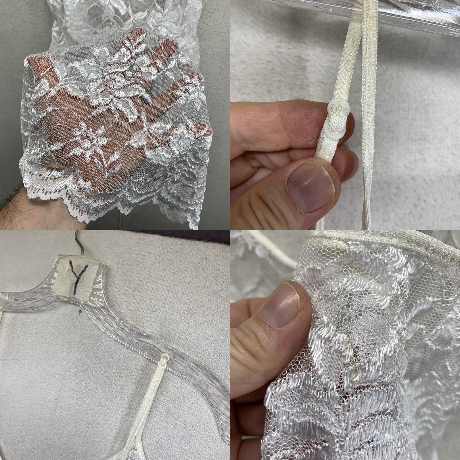 Vintage VINTAGE Lady Cameo Dallas Chemise Nightie White Lingerie Women’s Sleeveless Lace Adjustable Straps USA Size ONE SIZE - 8 Thumbnail