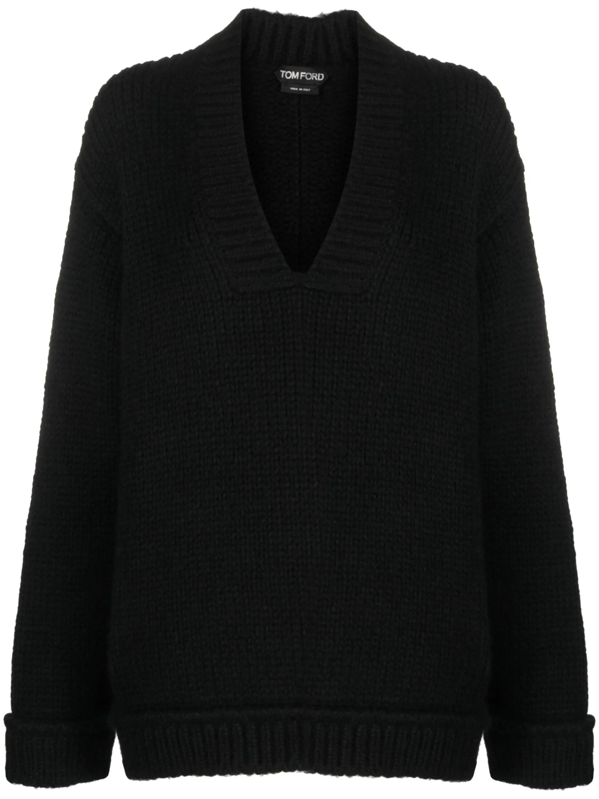 Tom Ford o1w1db10225 TSJ519 V-neck Sweater in Black Size XS / US 0-2 / IT 36-38 - 1 Thumbnail