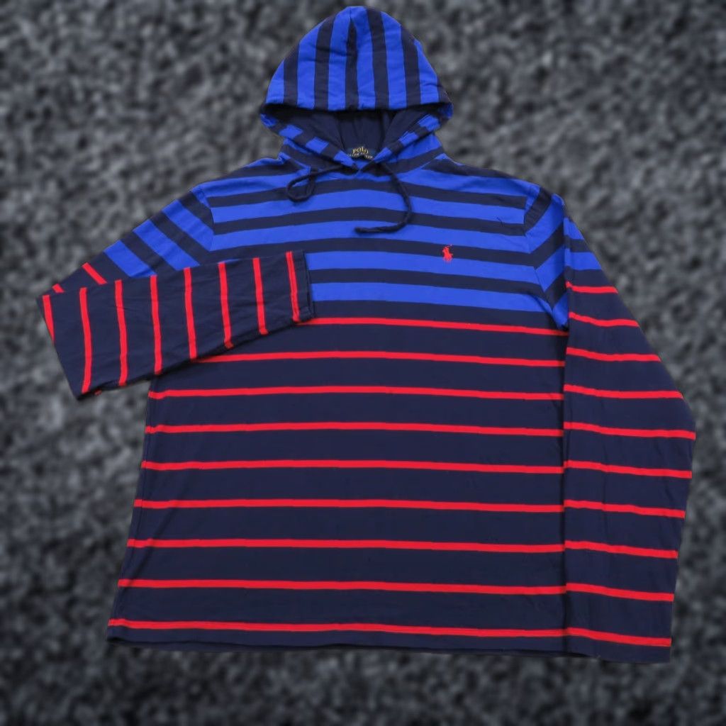 Polo Ralph Lauren Polo Ralph Lauren Hoodie Men Large Navy Red Pony Lightweight Hooded Shirt PRL (Crew Neck, Long Sleeve, Knit Cotton, Embroidered Logo) Size US L / EU 52-54 / 3 - 1 Thumbnail