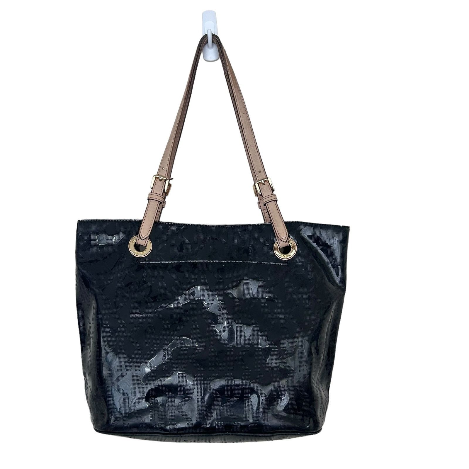Michael Kors Michael Kors Black Jet Set Patent Leather Tote Shoulder Bag Size ONE SIZE - 5 Thumbnail