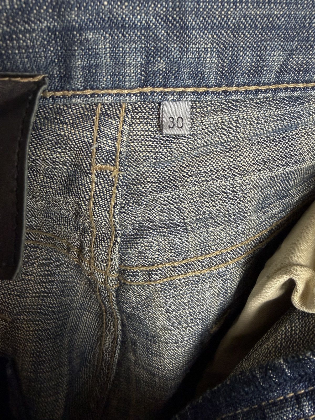 Dior × Hedi Slimane SS05 Dior Homme Beck Glitter Wax Coated Whisker Denim Jeans Size US 30 / EU 46 - 12 Thumbnail