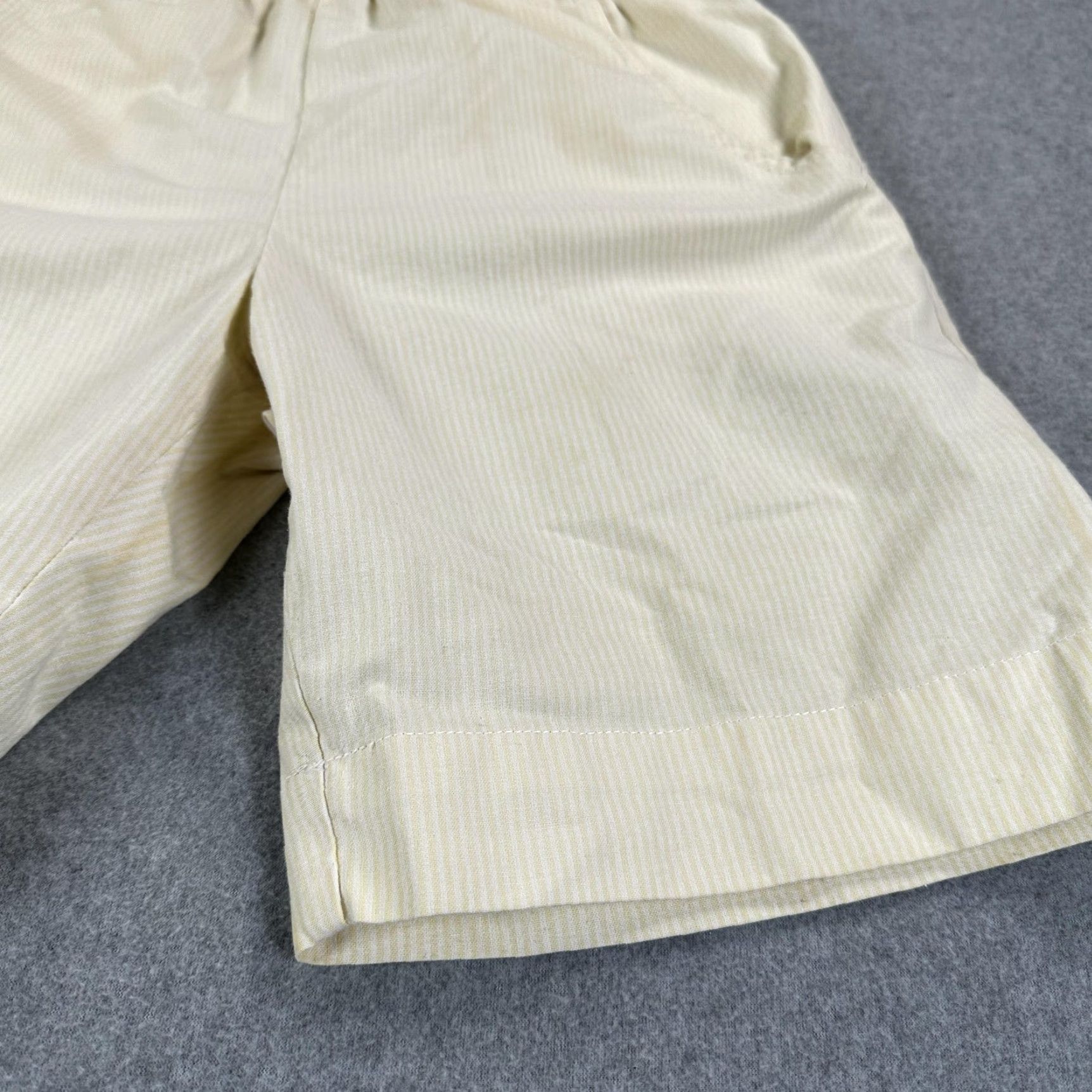 Vintage VINTAGE Pepsi Shorts Mens Medium Beige Stripe Elastic Waist Made USA Size US 31 - 2 Thumbnail
