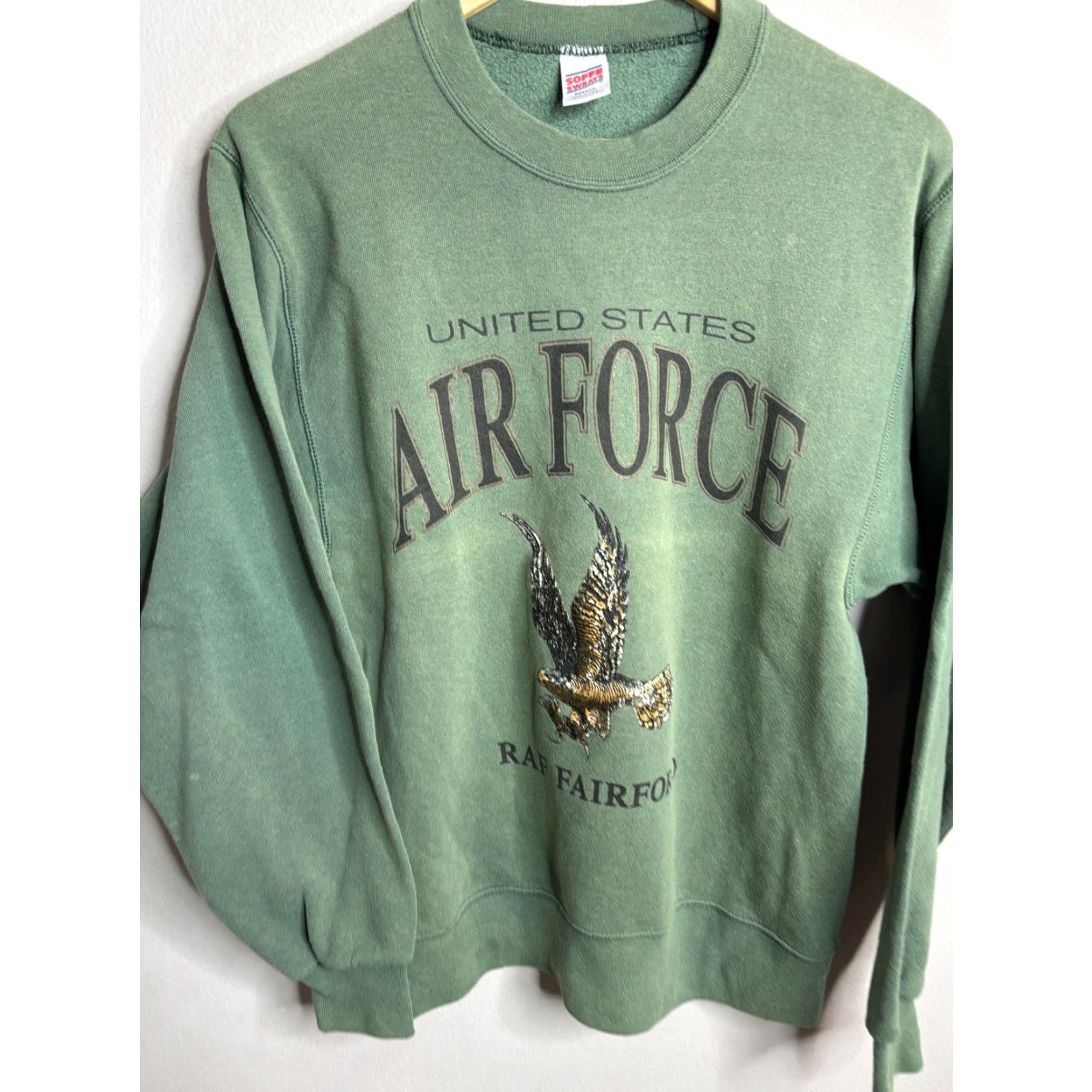 Soffe VINTAGE Soffe Sweatshirt Mens Small Green RAF Fairford Crewneck USA Size US S / EU 44-46 / 1 - 2 Thumbnail