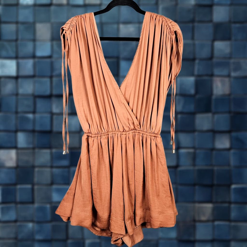 Free People Free People Bea Romper Jumpsuit Sleeveless Peach Bark S Pink Size 28" / US 6 / IT 42 - 1 Thumbnail