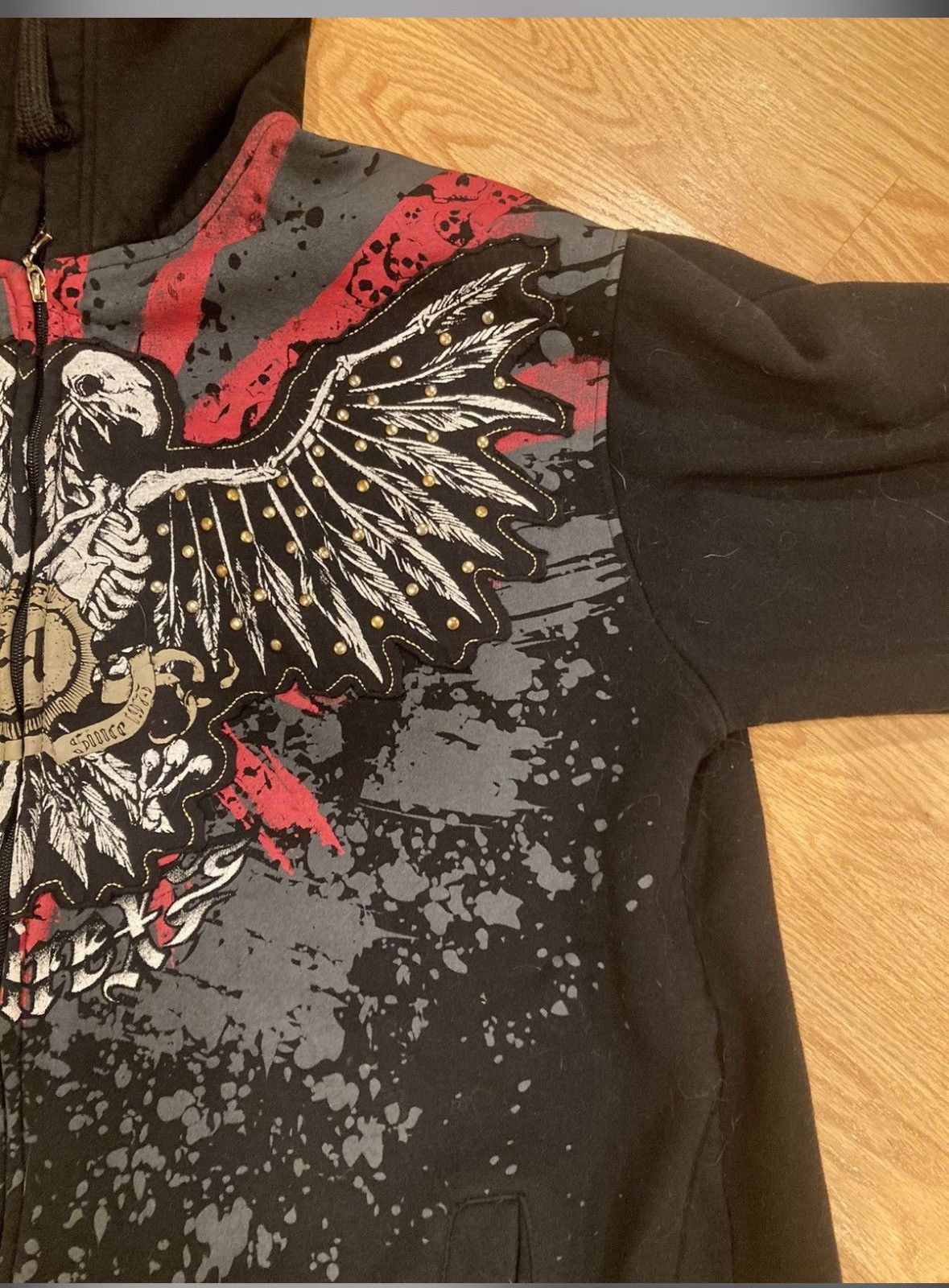 Avirex Vintage Y2K Jesse Pinkman Avirex black & red zip up hoodie Size US XL / EU 56 / 4 - 3 Thumbnail