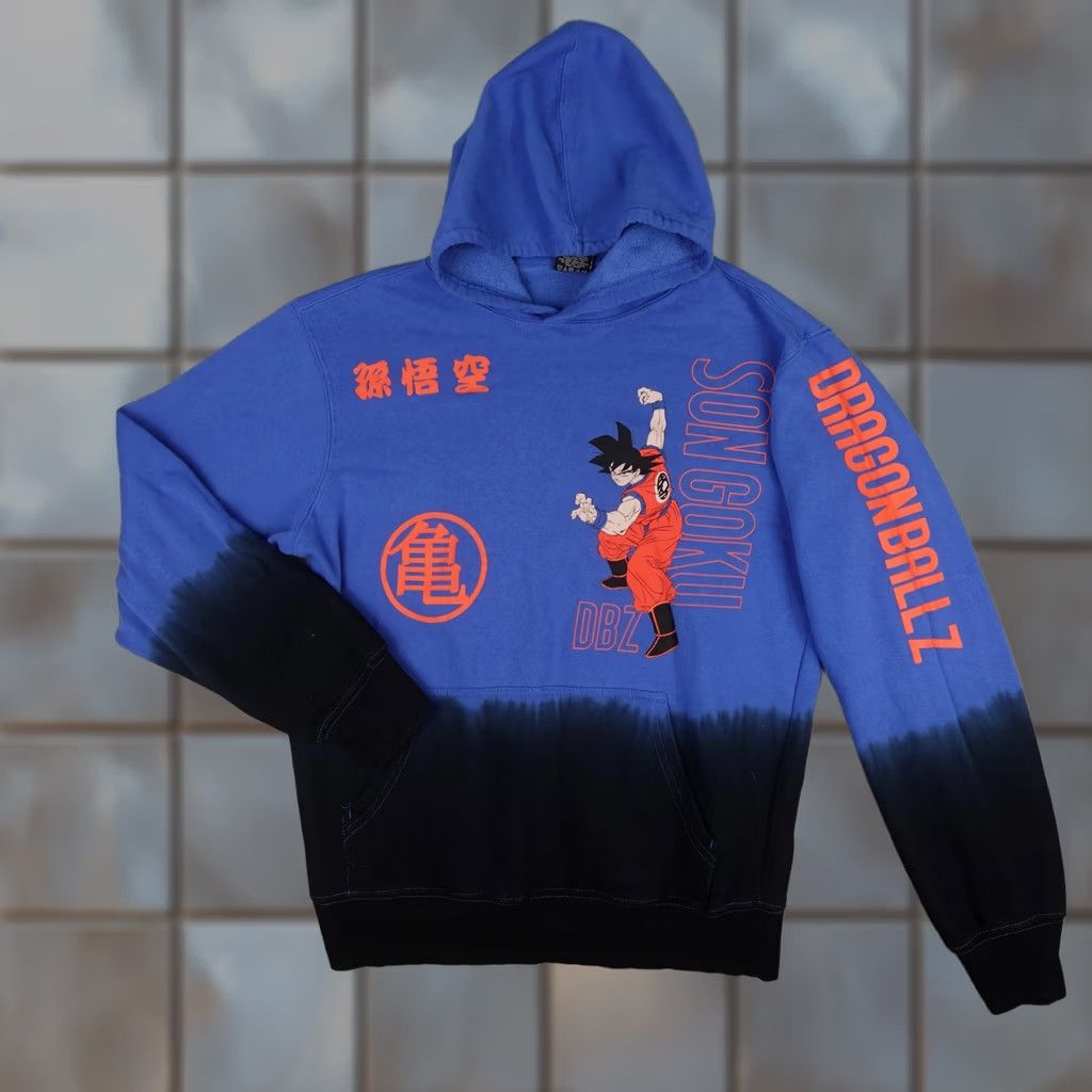 Vintage Dragon Ball Z Hoodie Mens M Blue Black Son Goku Graphic Pullover DBZ Anime Size US M / EU 48-50 / 2 - 1 Thumbnail