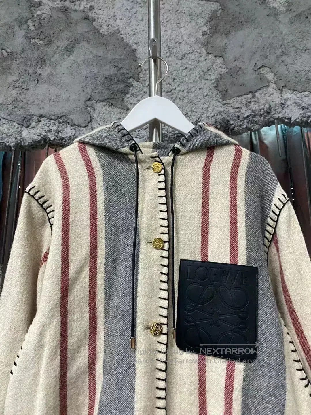 Loewe wool striped hooded jacket by Loewe. Size S / US 4 / IT 40 - 2 Thumbnail