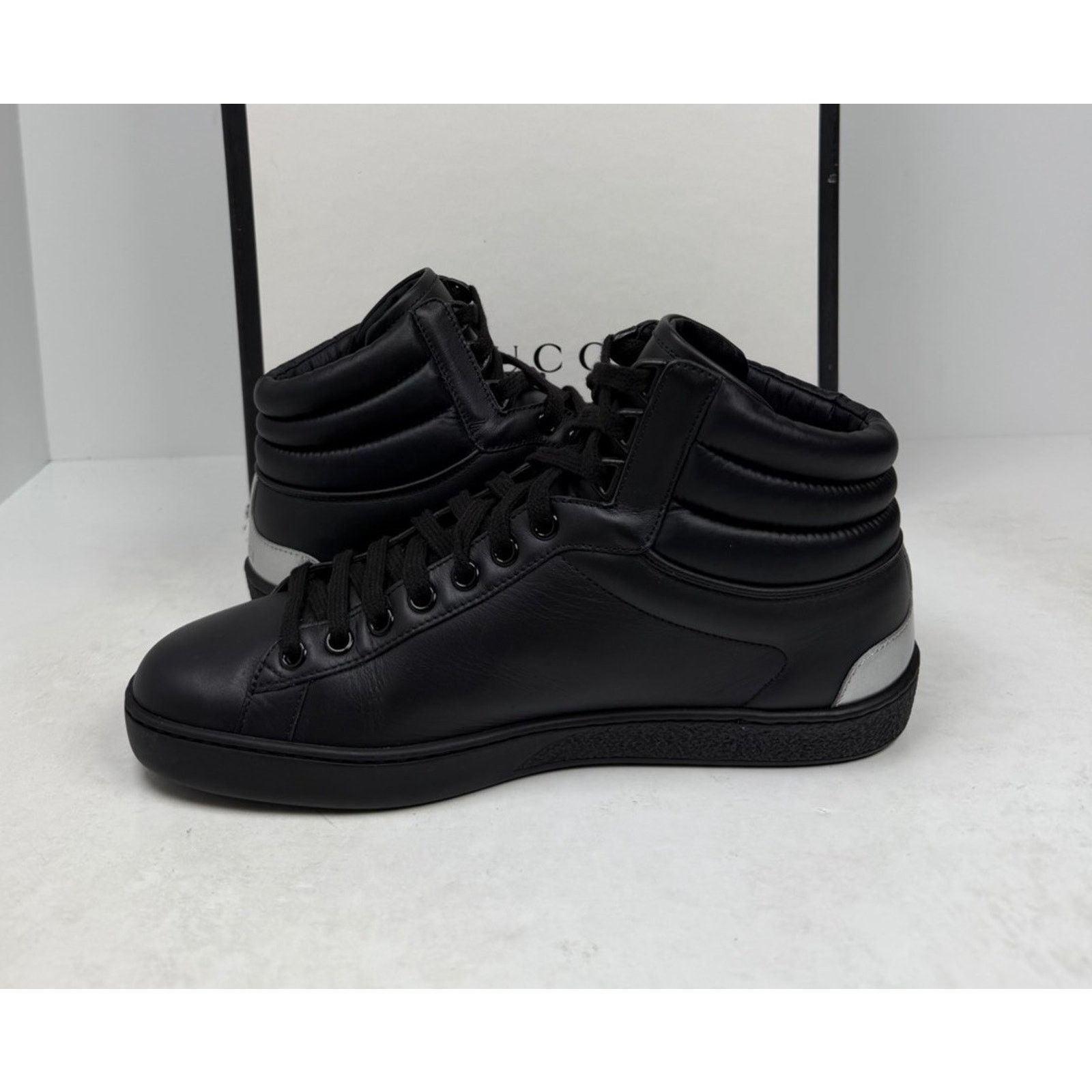 Gucci Size 6US - Gucci Ace Band High Top Leather Black Size US 6 / EU 39 - 6 Thumbnail