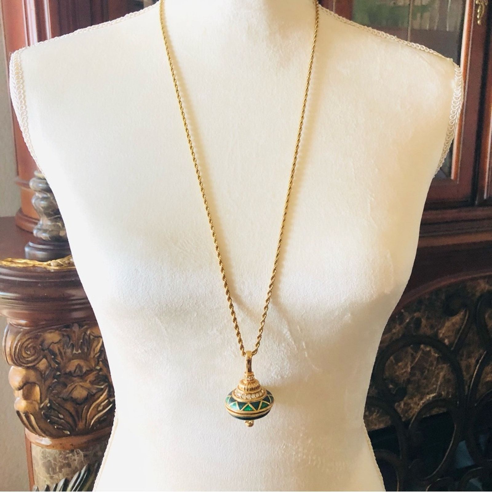 Swarovski Vintage Swarovski enamel crystal ornament dreidel necklac Size ONE SIZE - 2 Thumbnail
