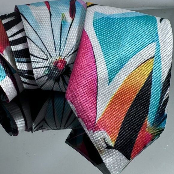 Other Floral Patchwork Tie Retro Designer Menswear Tie Necktie Mid Size ONE SIZE - 4 Thumbnail