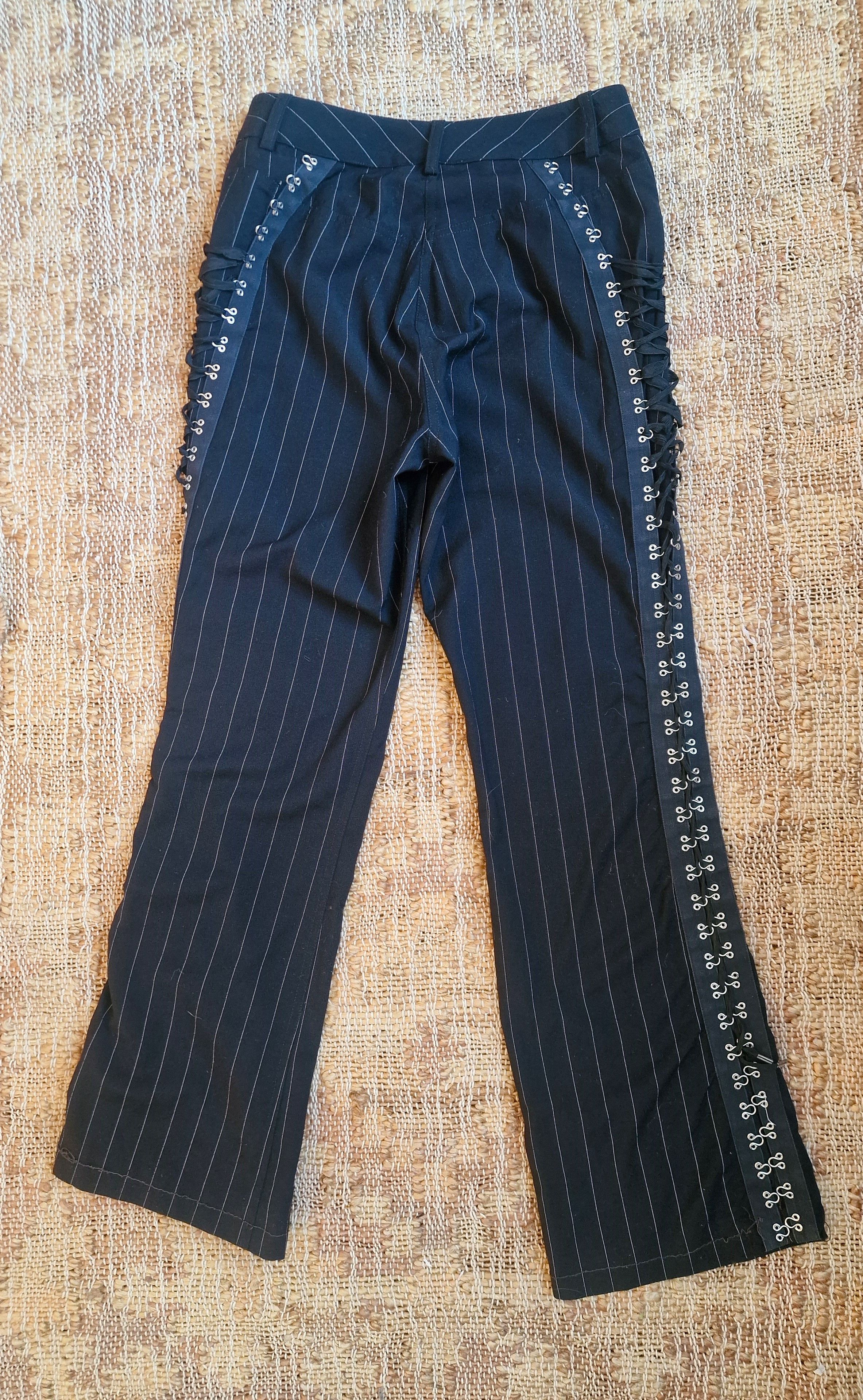 John Galliano John Galliano Corset Lace Up Clips Stripped Trousers Pants Size 27" / US 4 / IT 40 - 6 Thumbnail