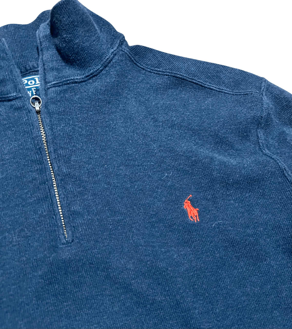 Polo Ralph Lauren Polo Ralph Lauren 100% Cotton Quarter Zip Blue Sweater Size US M / EU 48-50 / 2 - 2 Thumbnail