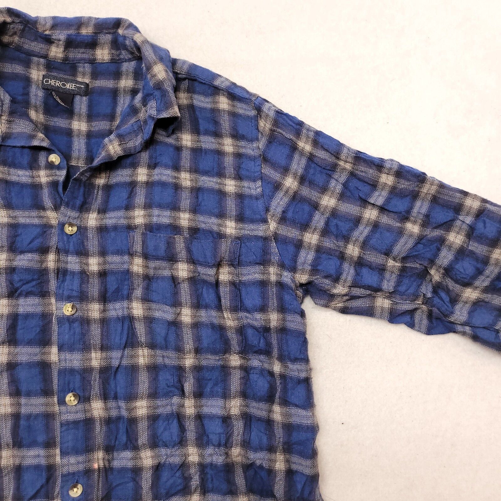 Cherokee Cherokee Tartan Flannel Button Up Shirt Mens Size M Blue Size US M / EU 48-50 / 2 - 5 Thumbnail